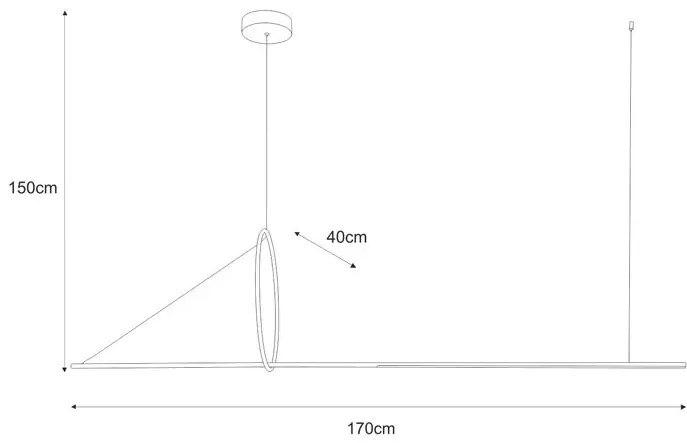 Czarna duża dekoracyjna lampa LED nad stół i wyspę - 3X A502 T1-W22