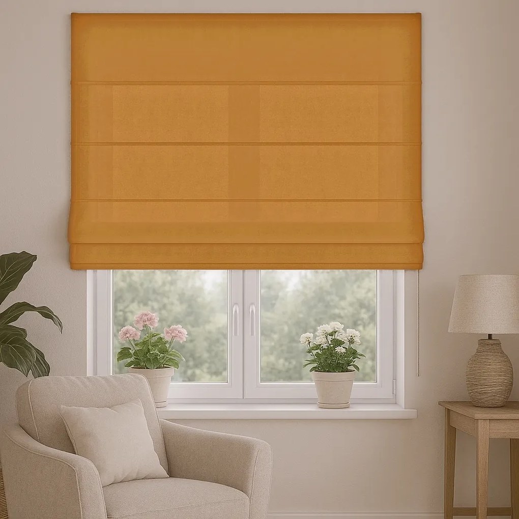 Roleta rzymska welurowa na wymiar Velutto musztardowa - do 140 cm