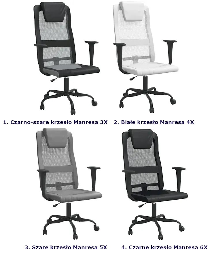 Czarne krzesło biurowe ergonomiczne z ekoskóry M8-L75
