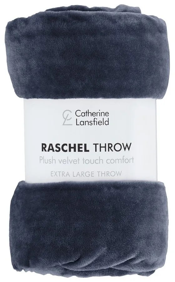 Ciemnoniebieski koc z mikropluszu 130x170 cm Raschel Velvet – Catherine Lansfield