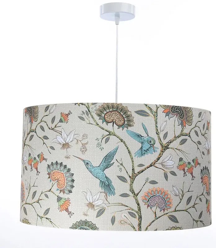 Niebieska lampa wisząca w kwiaty nad stół - 3X S385 C0-F77