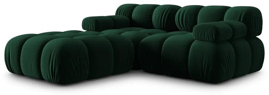 Zielony aksamitny narożnik Bellis – Micadoni Home