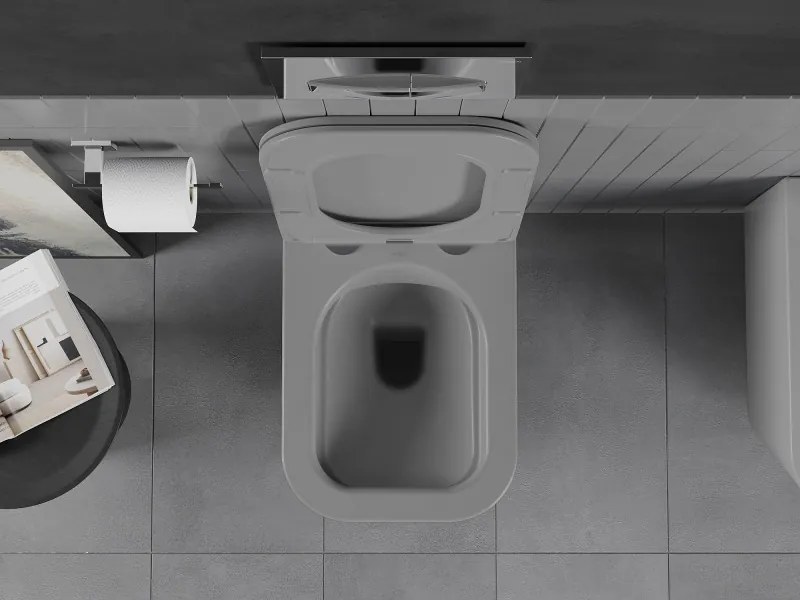 Mexen Teo miska wc Rimless z deską wolnoopadającą slim, duroplast, szara jasna mat - 30854061