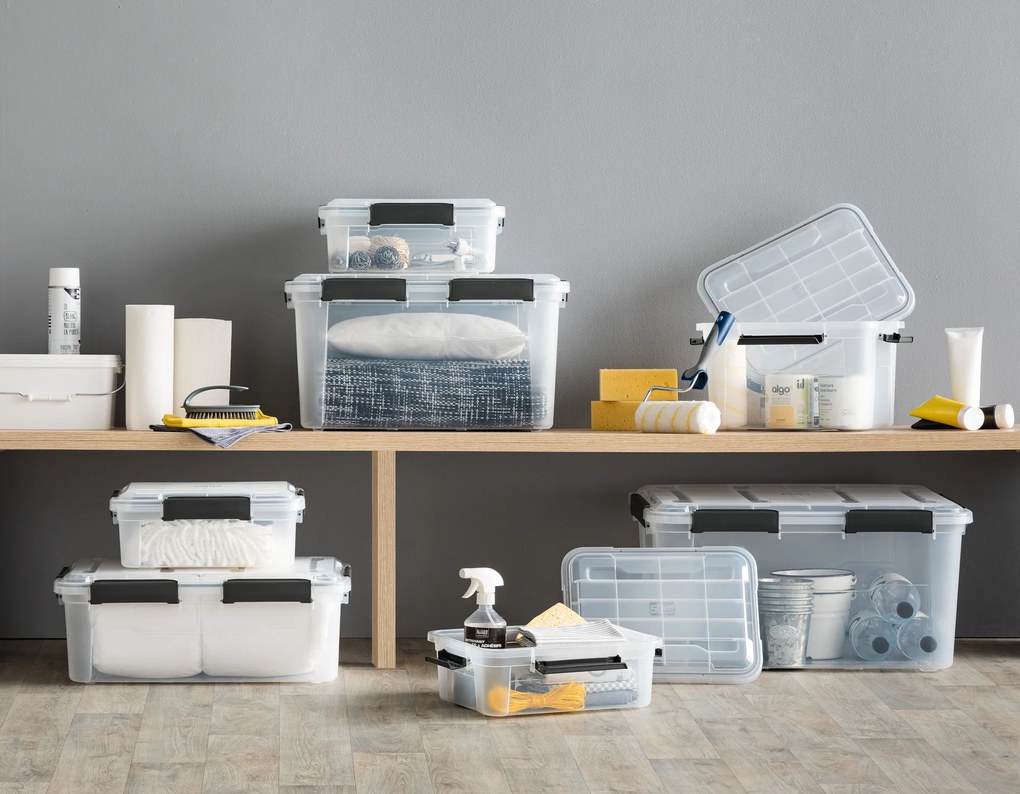 Pojemnik plastikowy z pokrywą PROTECT, 18 l