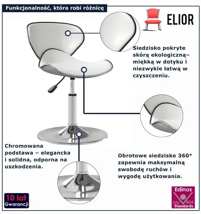 Białe nowoczesne krzesło barowe B9-W15