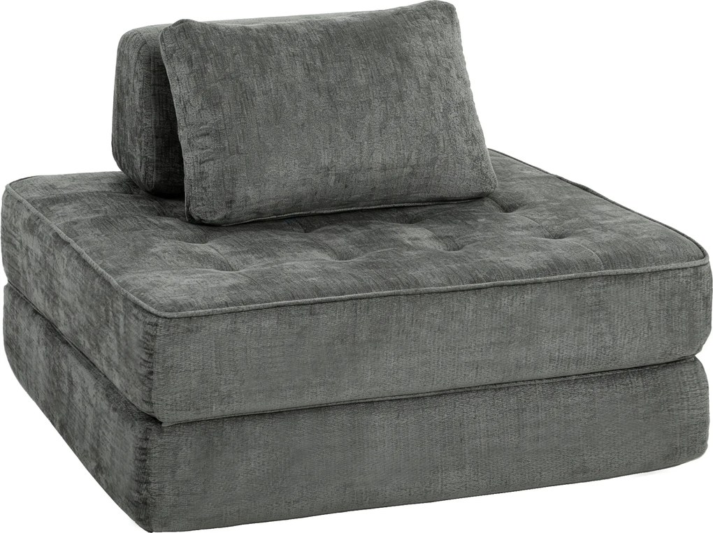 HOMCOM 2-in-1 Boneless Cloud fotel podłogowy, składana sofa Chenille z grubą poduszką podpierającą, szary | Aosom PL