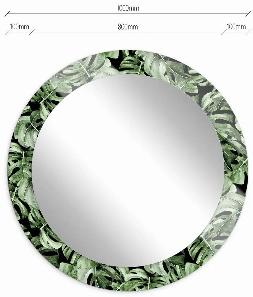 Lustro okrągłe MORENA MONLEAF 100cm zielone BALTICA DESIGN