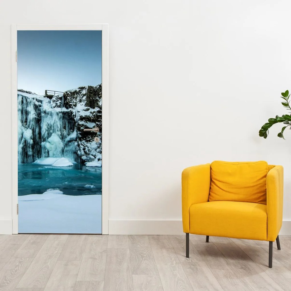 Fototapeta na drzwi - Zamarznięte wodospady (95x205cm)
