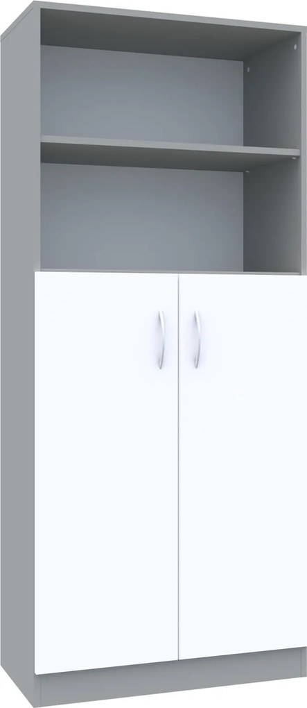Dwudrzwiowy regał biurowy na klucz Simple, 80x40x185 cm, index 80-5P-2F3