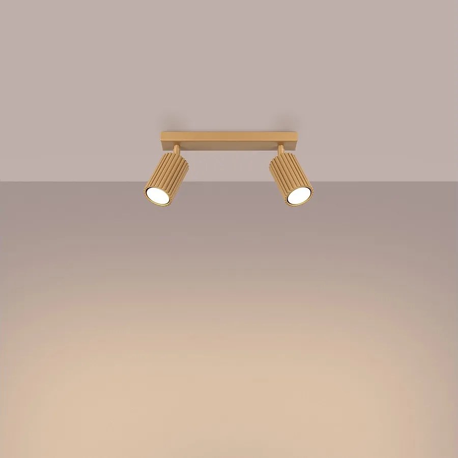 Lampa sufitowa minimalistyczny Gloow, aluminium - 2 źródło światła 3000K - L.30 x H.16.5 cm - złoty