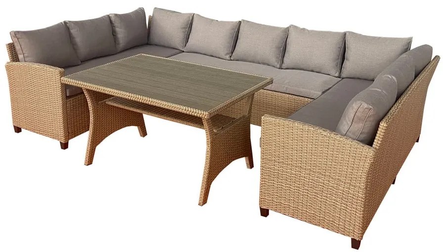 Beżowy zestaw mebli ogrodowych dla 9 osób Ventura – Unique Furniture