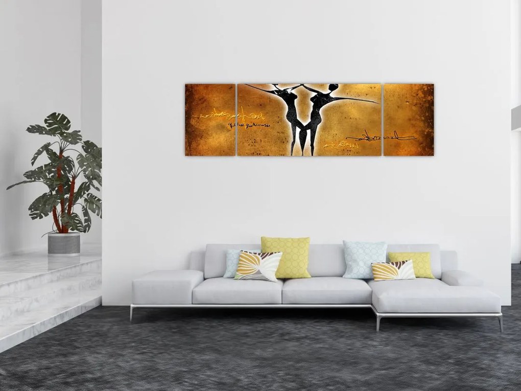Obraz przedstawiający tańczącą parę (170x50 cm)