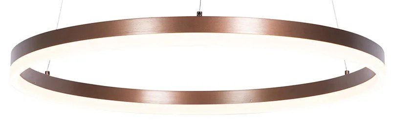 Designerska lampa wisząca brąz 60 cm z 3-stopniową regulacją ściemniania LED - Anello Nowoczesny Oswietlenie wewnetrzne