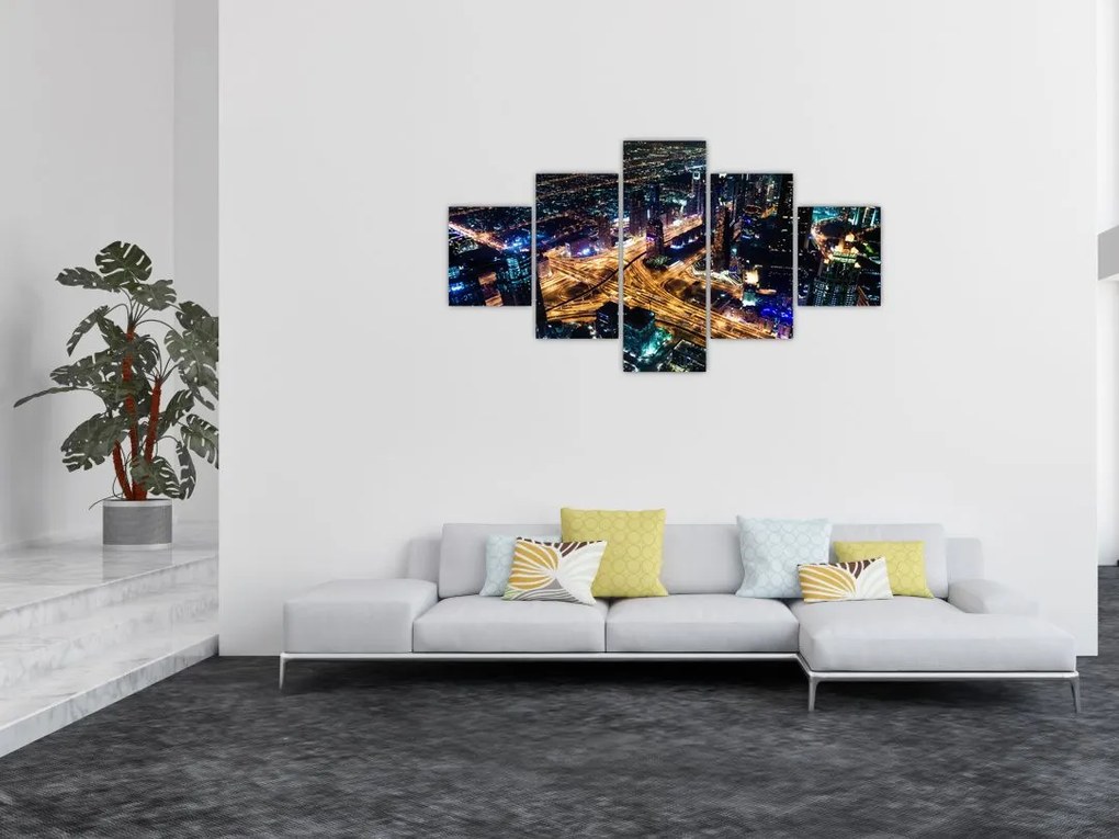 Obraz miasta nocą (125x70 cm)