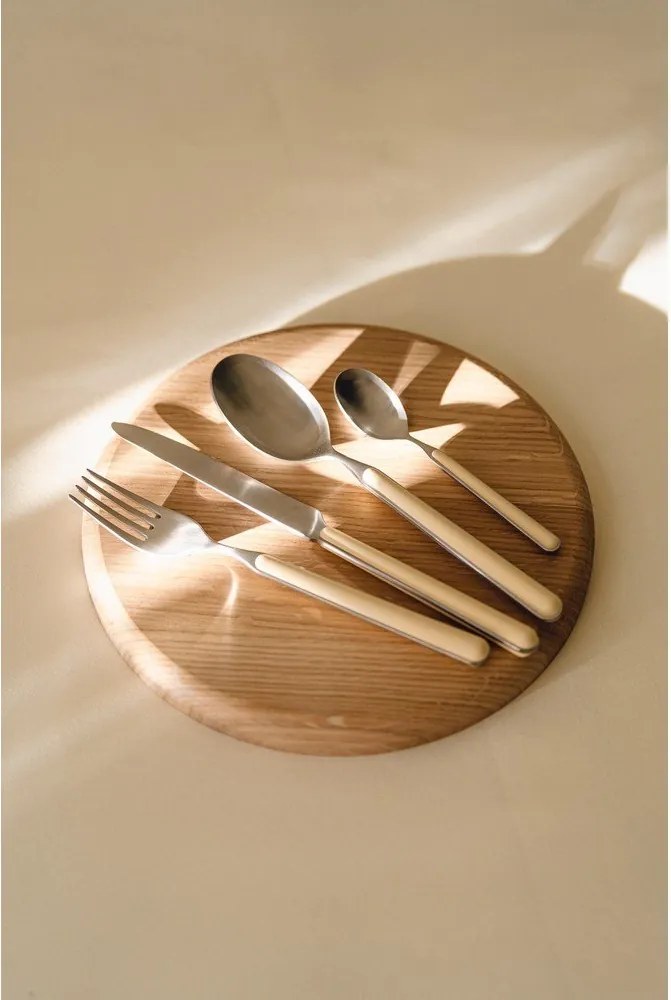 Jasnożółte/w kolorze srebra sztućce 4 szt. ze stali nierdzewnej dla 1 osoby Noli – noo.ma