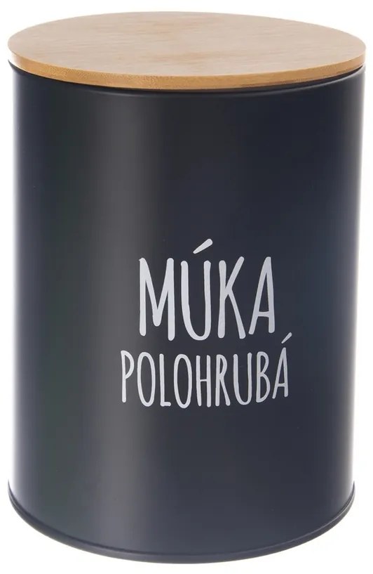 Orion Pojemnik metalowy na mąkę półgrubą BLACK