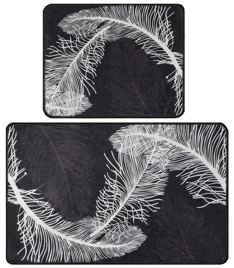 Antracytowe dywaniki łazienkowe zestaw 2 szt. 60x100 cm Alisan – Foutastic