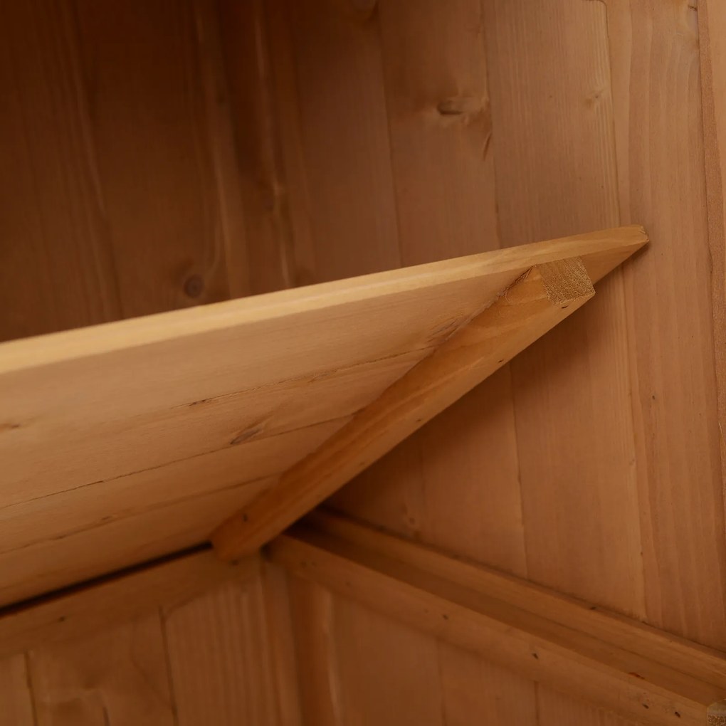 Outsunny szafka narzędziowa ogrodowa z 2 półkami drewno jodłowe naturalne 74x43x88cm | Aosom PL