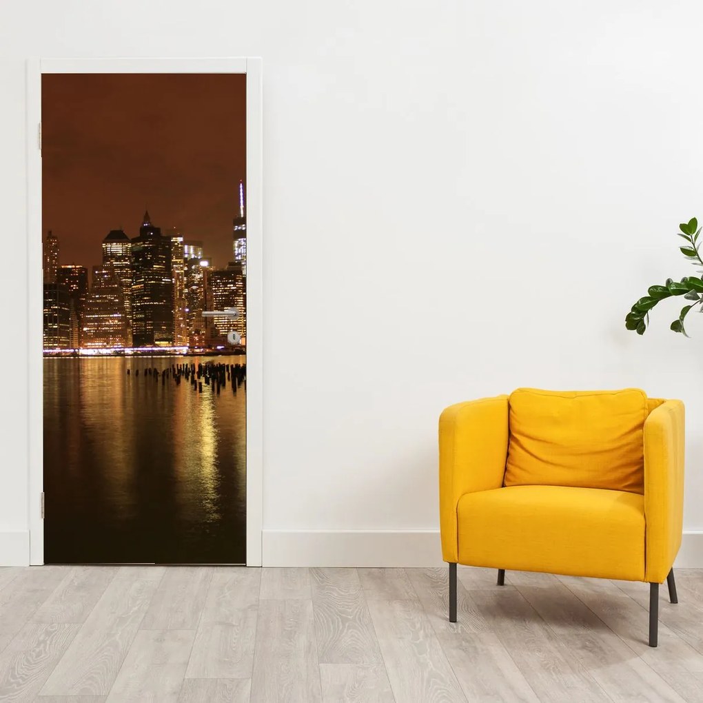Fototapeta na drzwi - Miasto nocą (95x205cm)