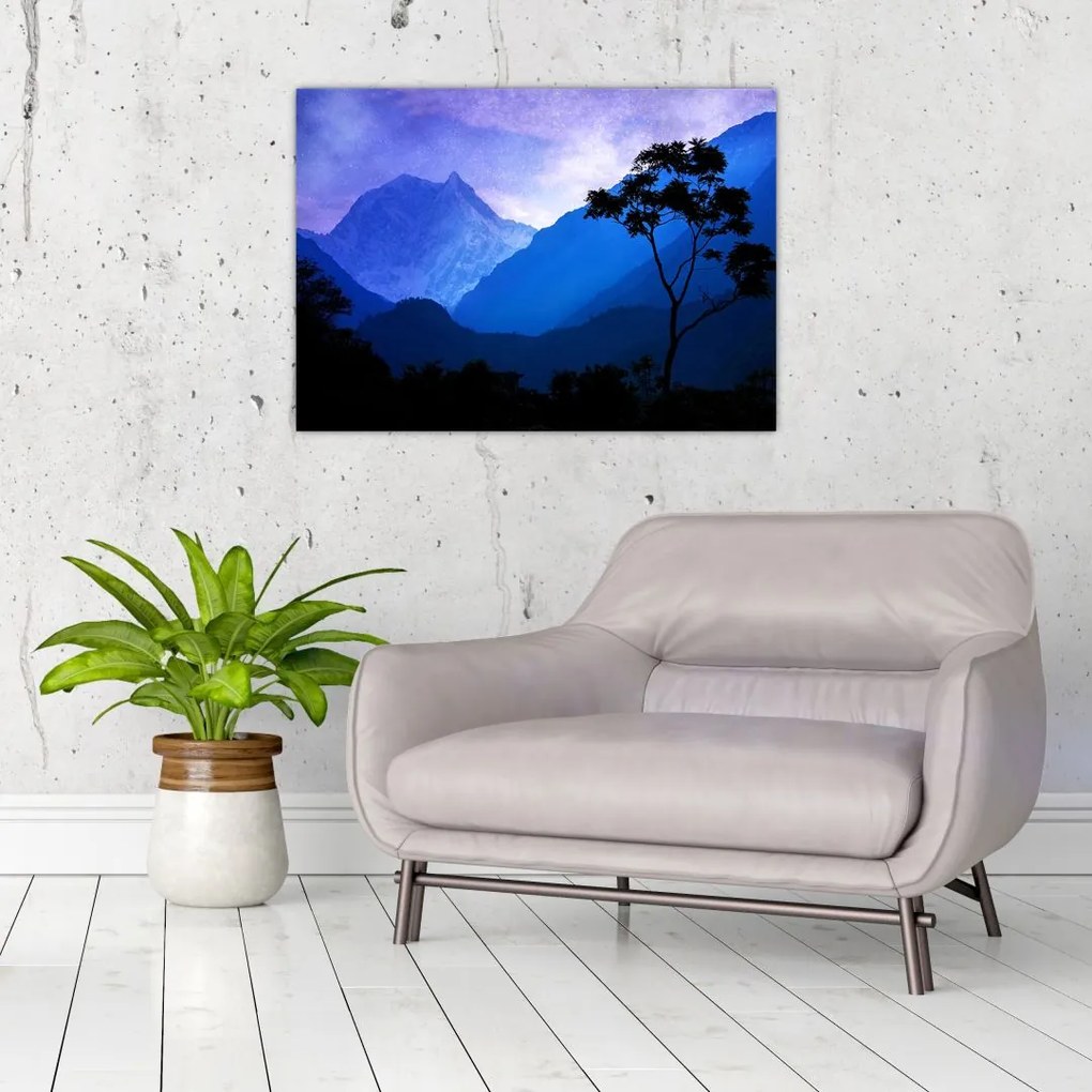 Obraz na szkle - Nocne niebo w Nepalu (70x50 cm)