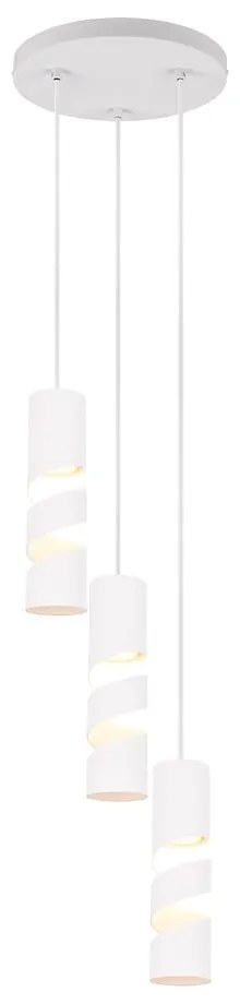 Biała lampa wisząca z metalowym kloszem ø 28 cm Stream – Trio