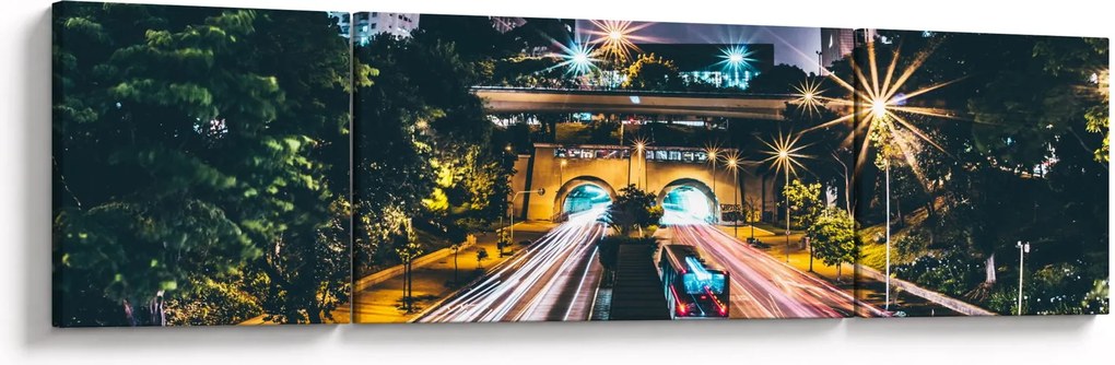 Obraz miasta nocą (170x50 cm)