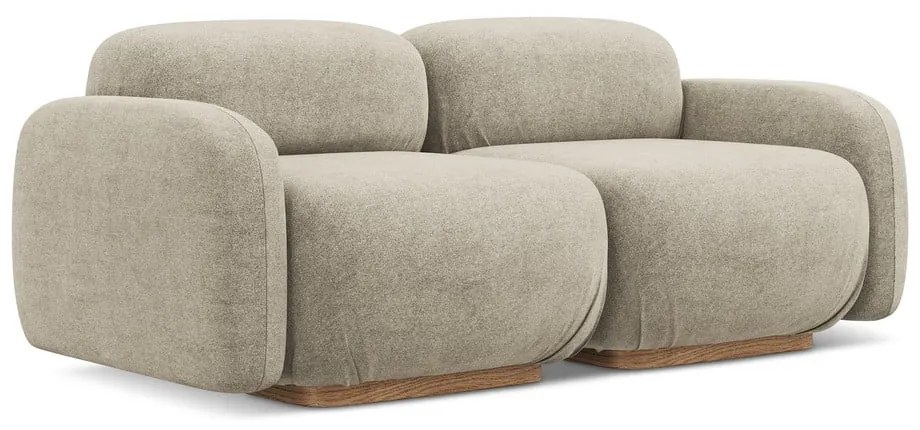 Beżowa sofa modułowa z materiału bouclé 190 cm Ailani – Makamii