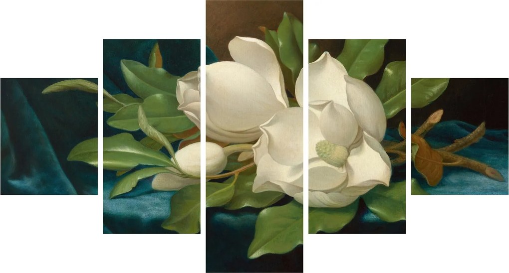 Obraz - Martin Johnson Heade, Giant Magnolias on a Blue Velvet Cloth, reprodukcje (125x70 cm)
