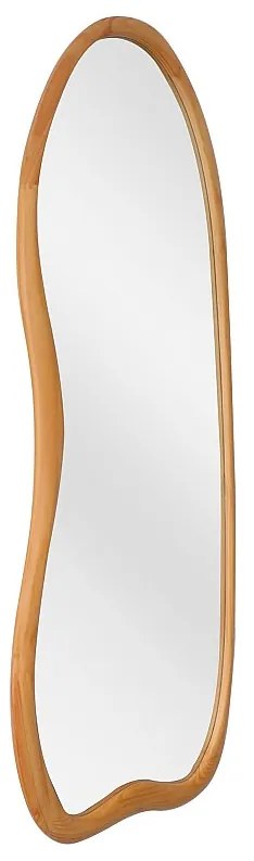 Duże lustro ścienne z organicznego drewna sosnowego- szer. 68 x wys. 178 cm - Naturalny - HARVIL
