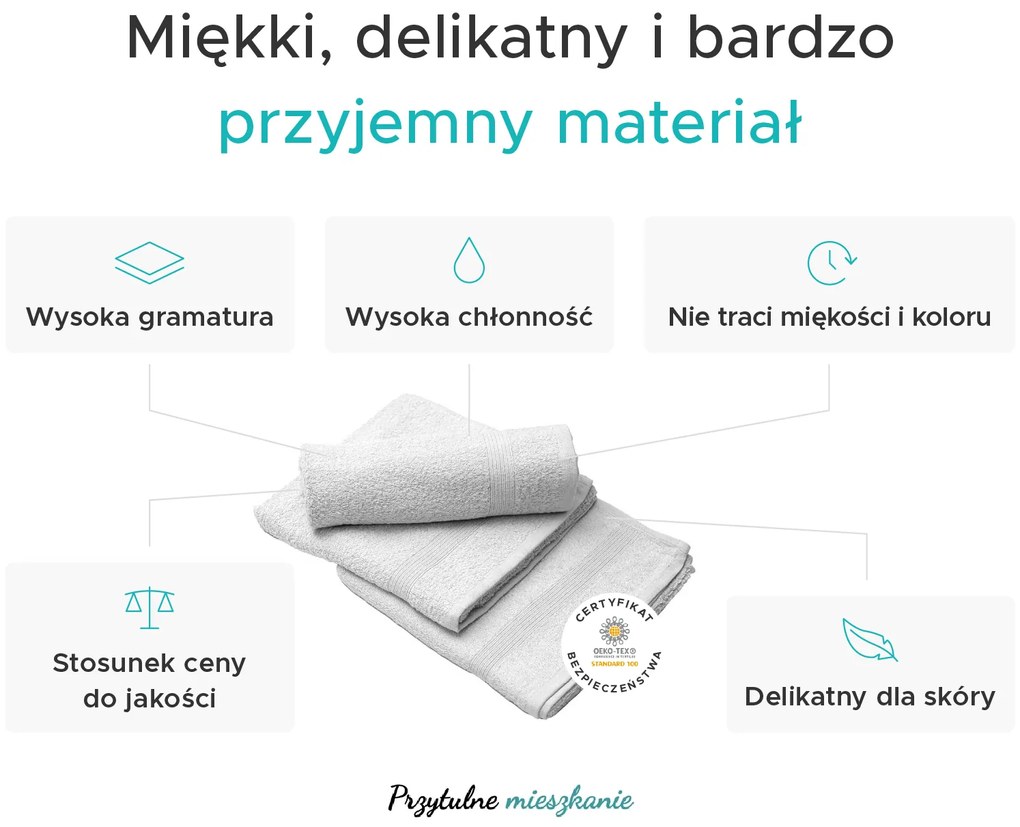 Ręcznik ELEGANZA 50x100 cm różowy, 100% bawełna