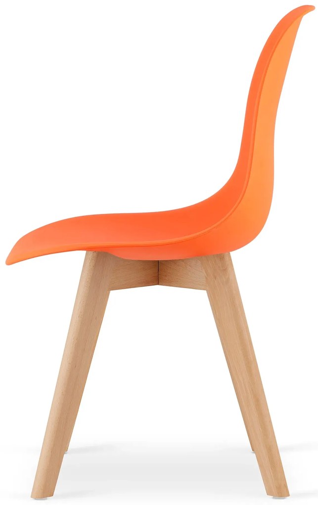 Zestaw pomarańczowych krzeseł w stylu skandynawskim 4 szt F3-Z43