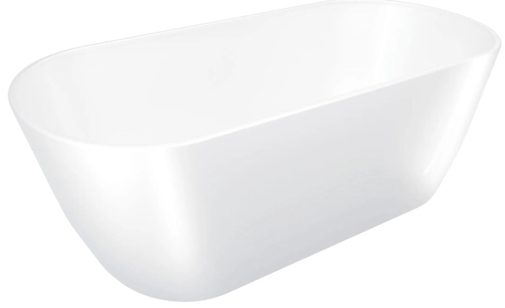 Wanna wolnostojąca VALO owalna biała z konglomeratu 165 x 75 cm bez przelewu cienki rant | Różne kolory korków : Kolor korka - Złoty