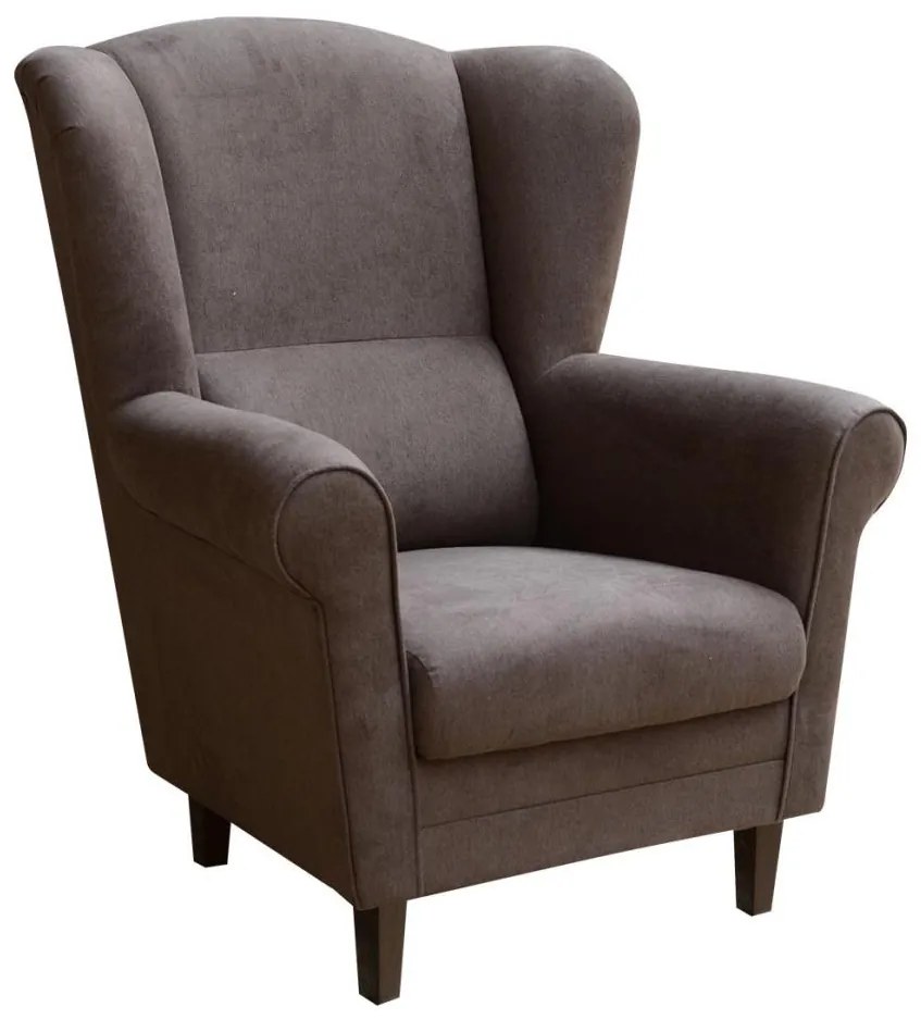 Fotel uszak GALA ciemny brąz