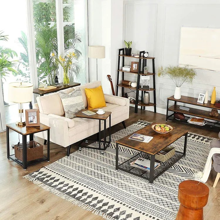 Industrialny Stolik Kawowy Z Półką D5-T52