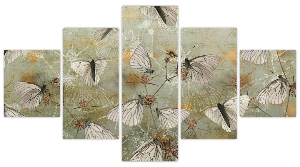 Obraz - Vintage motyle (125x70 cm)