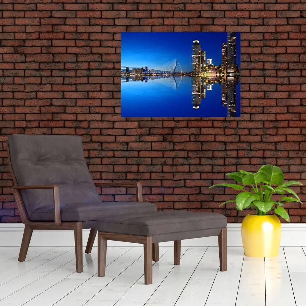 Zdjęcie - Rotterdam nocą (70x50 cm)
