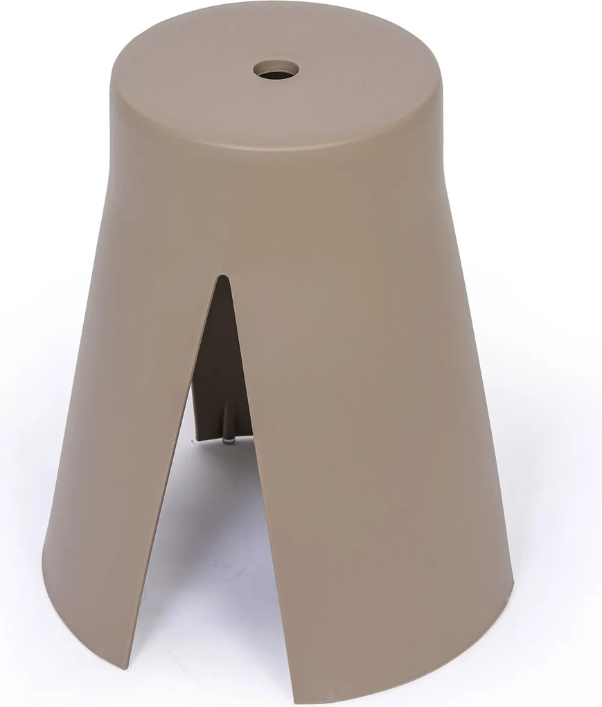 Plastikowy stołek RIKO, brązowy