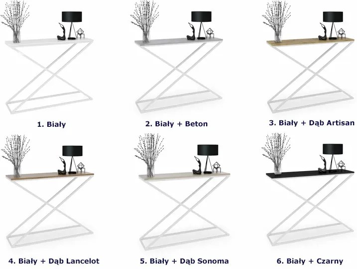 Wysoka konsola biały + dąb lancelot S9-W87
