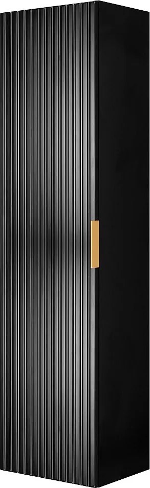 Kolumna łazienkowa, Czarny, 35 x 136 x 27 cm, uchwyty złote
