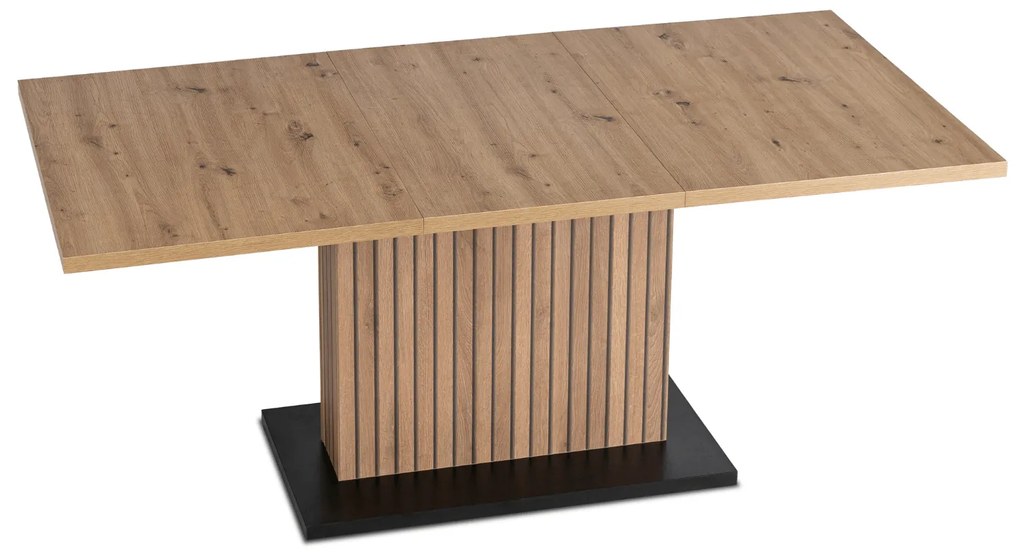 Stół Prostokątny Rozkładany z Lamelami GIANT 130-180 cm Dąb Artisan/Czarny Nowoczesny Loft