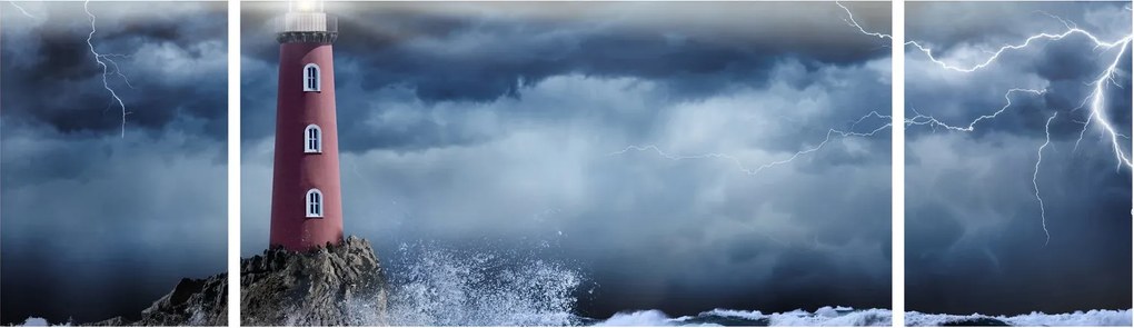 Obraz - Latarnia morska na klifie (170x50 cm)