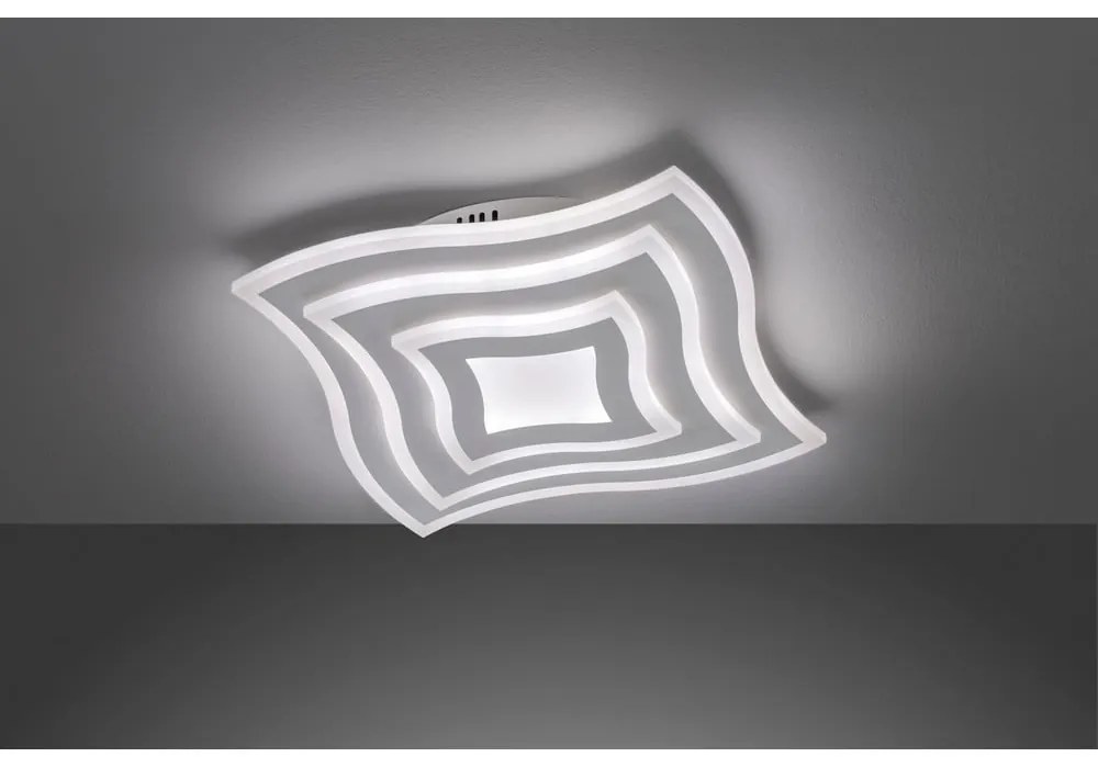 Biała metalowa lampa sufitowa LED ze zdalnym sterowaniem i ściemniaczem 43x43 cm Gorden – Fischer & Honsel