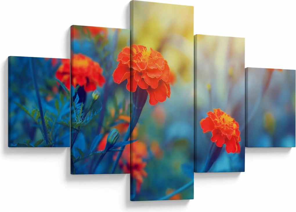 Obraz - Pomarańczowe kwiaty (125x70 cm)