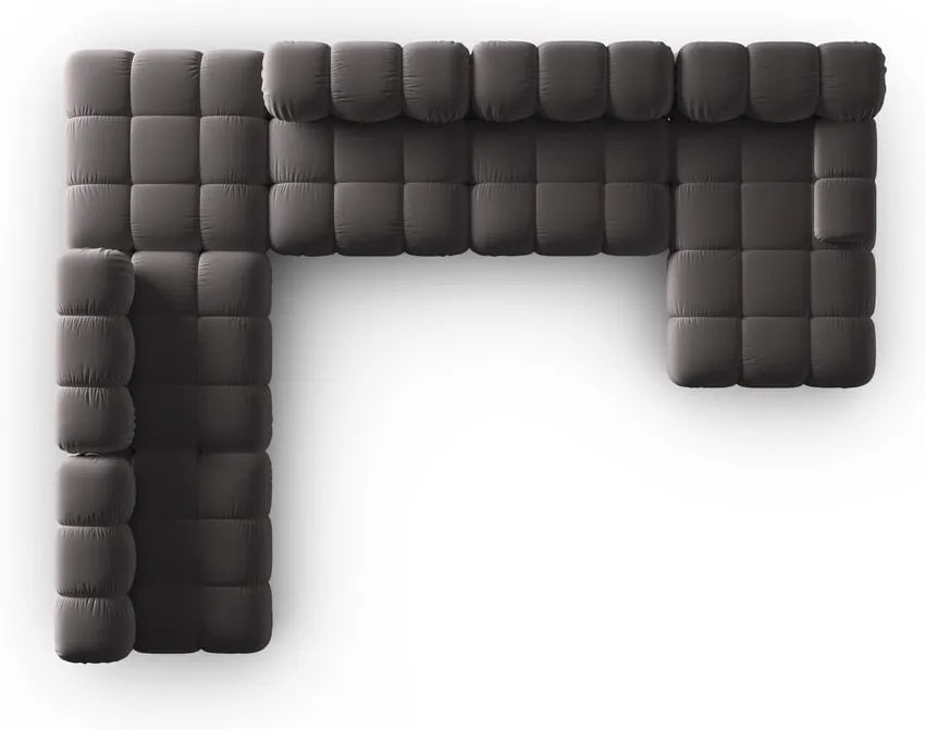 Ciemnoszara aksamitna sofa 379 cm Bellis – Micadoni Home