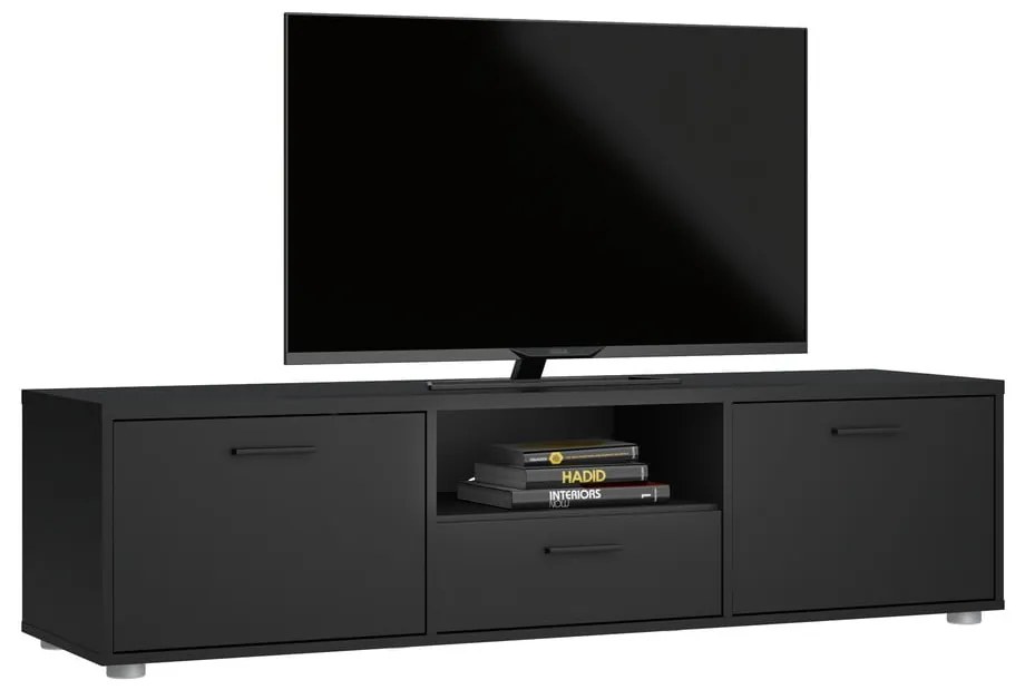 Czarna szafka pod TV 147x38 cm Media – Tvilum