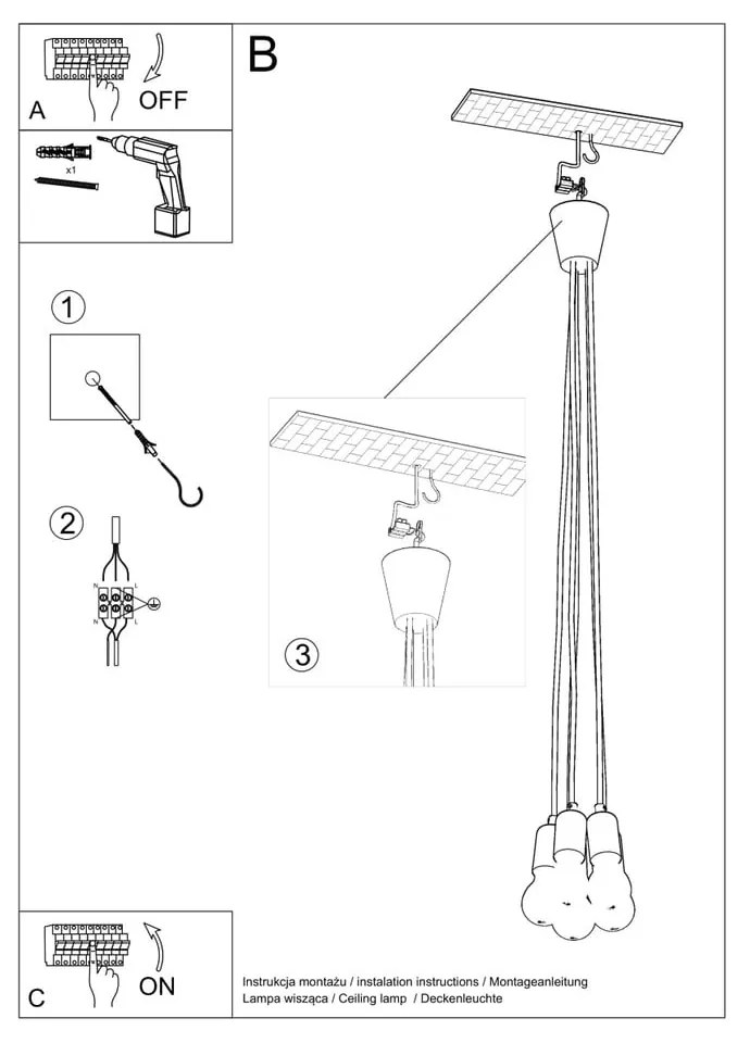 Szara lampa wisząca ø 25 cm Rene – Nice Lamps