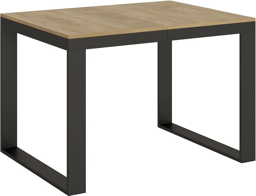 Stół rozkładany 120/224x90 cm Tecno Evolution dąb naturalny rama i nogi antracytowe