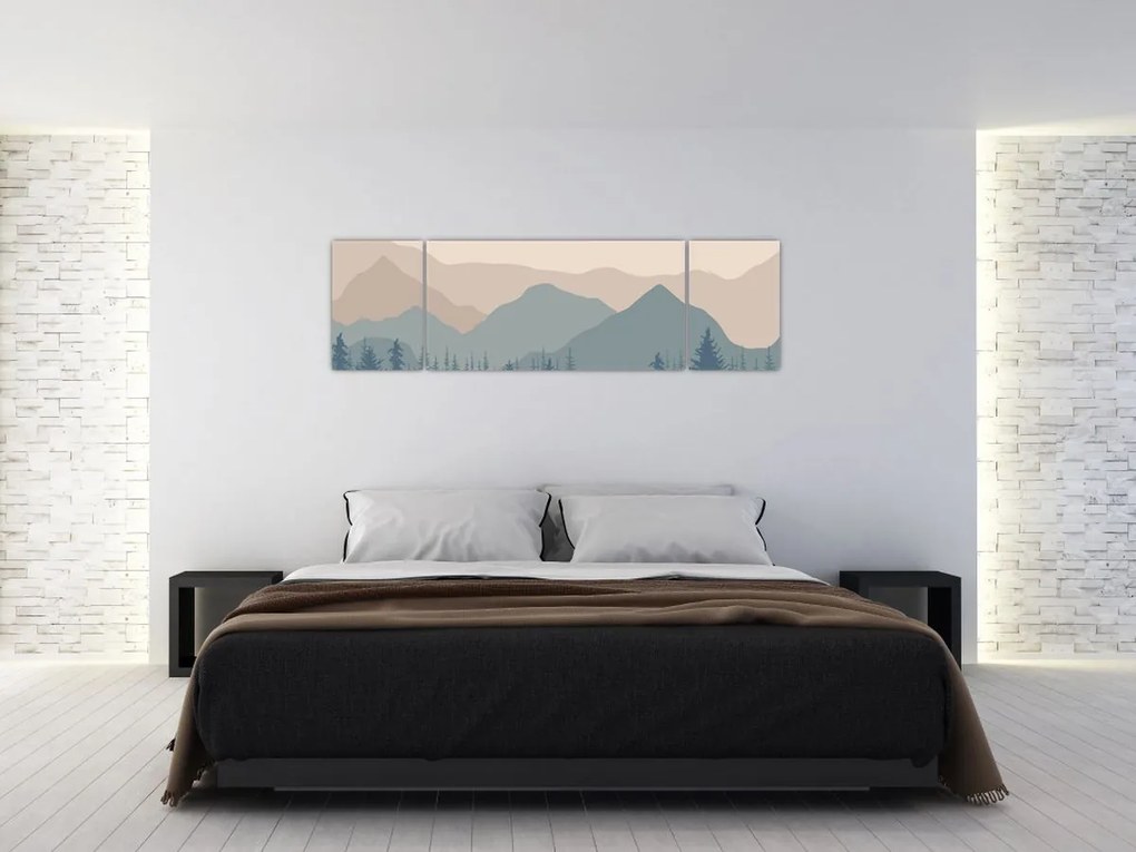 Obraz - Góry Turkusowe N⁰1 (170x50 cm)