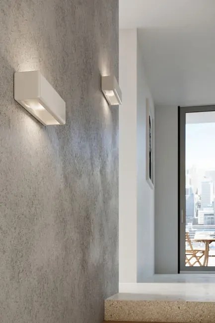 Biały ceramiczny kinkiet minimalistyczny - 20X S490 N6-W90
