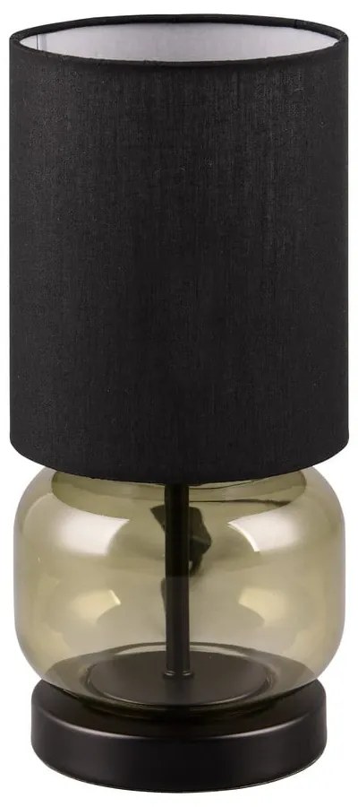 Zielono-czarna lampa stołowa z tekstylnym kloszem (wys. 28,5 cm) Elio – Trio